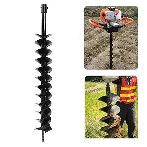 Keenso Pflanzloch Bagger Effizienter Dual Vane/Flügel 100x800 Mm für Gartenschnecken Manganstahl von Keenso