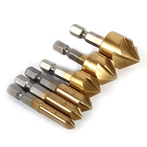 Keenso Shamer Away Bit Set 6PCS HSS Countersink 1/4 "Hex Shank - Zum Abschirm Keenso Shamer Away Bit Set 6PCS HSS Countersink 1/4 "Hex Shank - Zum Abschirm von Keenso