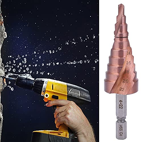 Keenso Stiefmaschinenbohrer Bitspeed -Stahl - Beschichtungsloch Eröffnungswerkzeug für Edelstahl, Holz und Aluminiumlegierung mit Hex Schaft für Enthusiasten (4-22) von Keenso