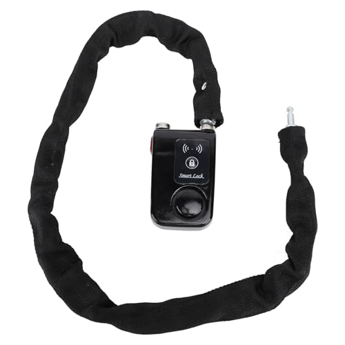 Keenso Wassersicheres Smart BT -Fahrzeugkettenschloss mit Vibrationswarnung für Motorräder von Elektrofahrrädern, Anti -Diebstahl Kettenschloss (BLACK) von Keenso