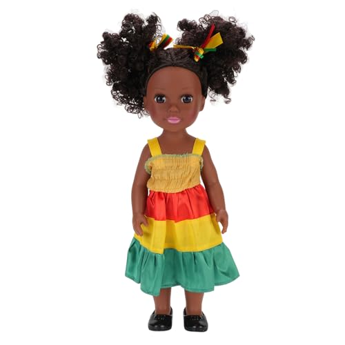 Schwarze Babypuppe, 14 Zoll Afrikanische Schwarze Puppe Wiedergeborene Realistische Babypuppe für Kinder Im Alter von 1 2 3 4 5 von Keenso