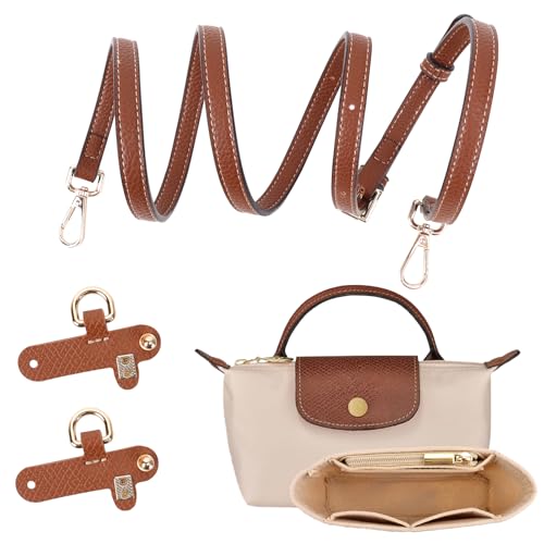 2 Sets Mini-Taschengurt-Set und Organizer, kompatibel mit Longchamp, faltbare Tragetaschen-Organizer-Einsatz, stanzfrei, verstellbarer Schnallenriemen, mehrere Taschen, Filz-Handtaschen-Organizer (1,2 2 Sets Mini-Taschengurt-Set und Organizer, kompatibel mit Longchamp, faltbare Tragetaschen-Organizer-Einsatz, stanzfrei, verstellbarer Schnallenriemen, mehrere Taschen, Filz-Handtaschen-Organizer (1,2 von Keepatin