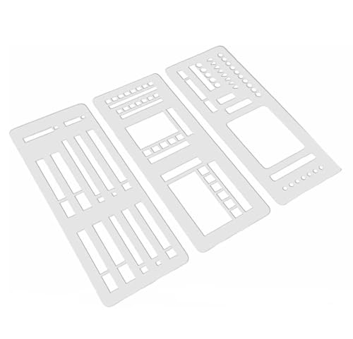 3 Stück Handmade Flexible Record Template, Flexible Aufzeichnungsvorlage, Journal Schablonen Stencils Set Malen Schablone DIY Tagebuch Zeichenschablonen Wiederverwendbare Zubehör Mals chablonen (C) von Keeplus