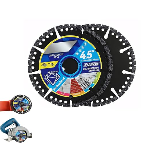 Diamond Multi-Purpose Saw Blades, 4.5 Inch Angle Grinder Cutting Disc, Multi Material Diamanttrennscheiben, Diamond Metal Wheel Trennscheibe, universal Trennscheibe für Stein, Beton, Granit (1Stk) von Keeplus