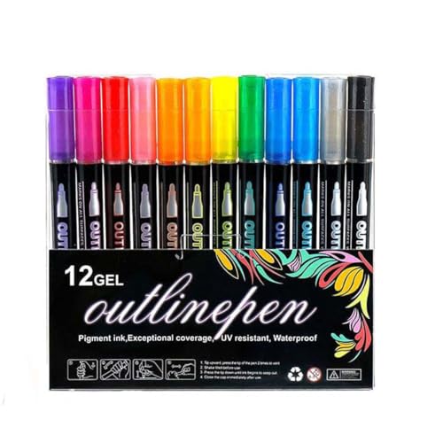 Illuminateupon Marker Pen for Highlight,Illuminate up on marker pen for highlight,Metallic Marker Stifte Metallisch Marker,Acrylfarben stifte Acrylstifte,Wasserfest Acrylic Paint Marker Stifte (12Stk) von Keeplus
