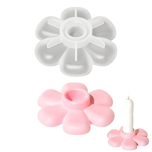 3D Silikonformen Kerzenform Blume Kerzengießformen,Blumen Silikonform Kerzenhalter,Blumen Stabkerzenhalter Kerzenformen,Silikonform Frühling Silikonformen Gießformen Kerzenhalter für Kerzen (01) von Keho Keho Kehongdun