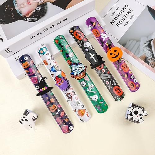 5 Stück Halloween Schnapparmband für Kinder,Halloween Schnapparmband Klatscharmband,Slap Armbänder Set zum Aufhängen in 5 Verschiedenen Musterdesigns für Helloween Partygeschenke Partyzubehör 5 Stück Halloween Schnapparmband für Kinder,Halloween Schnapparmband Klatscharmband,Slap Armbänder Set zum Aufhängen in 5 Verschiedenen Musterdesigns für Helloween Partygeschenke Partyzubehör von Keho Keho Kehongdun
