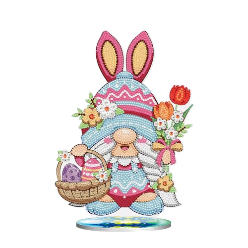 DIY Diamond Painting Ostern Deko,5D Ostern Malerei Kaninchen Tischdeko,Handarbeit Diamant Painting Hase Art Ornamente Easter Decoration,Diamant Malerei Frühling Ornamente Festliches Geschenk Ostern von Keho Keho Kehongdun