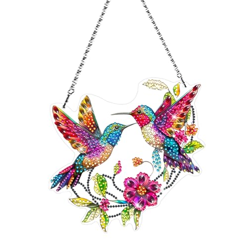 Diamond Painting Tier Fensterbilder,5D Vogel Diamant Painting Anhänger mit Kette,DIY Diamant Painting Girlande,Anhänger Bastelset Diamanten Painting für Eingang und Fenster Wand Decor (09) von Keho Keho Kehongdun