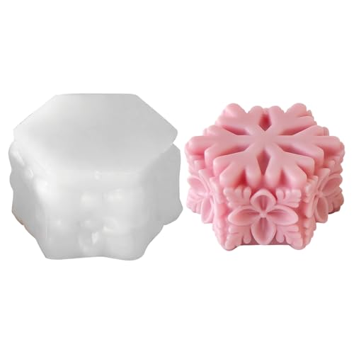 Kerzenform Silikon Weihnachten,3D Schneeflocke Kerzenformen zum Gießen Silikon Schneeflocke Kerzenform Silikonform Kerzengießform Kerzen Candle Mold Kerzen Formen für Handwerk Ornamente (03) von Keho Keho Kehongdun