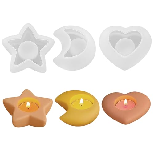 Silikonform Kerzenhalter Weihnachten,3D Harz Epoxid Gießform Kerzenhalter,Silikonform Stern Herz Mond Kerzenhalters Weihnachten Sterne Silikon,Gießformen Silikon Kerzenformen für Kerzenständer (04) Silikonform Kerzenhalter Weihnachten,3D Harz Epoxid Gießform Kerzenhalter,Silikonform Stern Herz Mond Kerzenhalters Weihnachten Sterne Silikon,Gießformen Silikon Kerzenformen für Kerzenständer (04) von Keho Keho Kehongdun