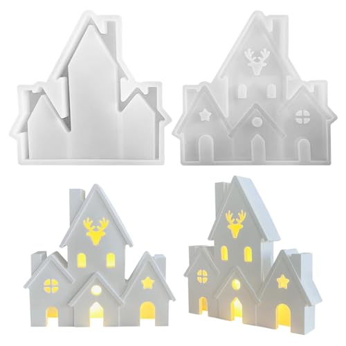 Silikonformen Gießformen Haus,10pc Kerzenformen zum Gießen Gießform Mini Häuser Silikonformen Kerzen,Gießformen Silikonform Haus,Gipsformen zum Gießen Silikonform Häuser Weihnachtsdeko (2) von Keho Keho Kehongdun