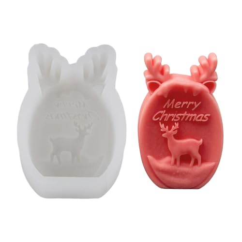 Silikonformen Gießformen Weihnachten,3D Elch Silikonform Kerzenhalter,DIY Elch Gießform Kerzenhalter,Weihnachten Elch Silikon Gießformen Kerzenformen zum Gießen für Kerzen Handwerk Heimdeko (03) von Keho Keho Kehongdun