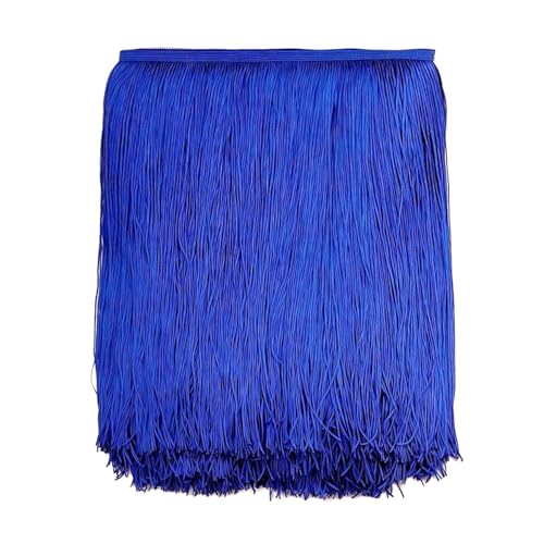 10 Meter Länge 12 Zoll Breite Fransen Trim Quaste Schnittfranse Fransen für Lateinisches Tanzkleid, Bühnenkleidung, Apparel und Lampenschirm Dekoration (Blau) von Kehuadiy