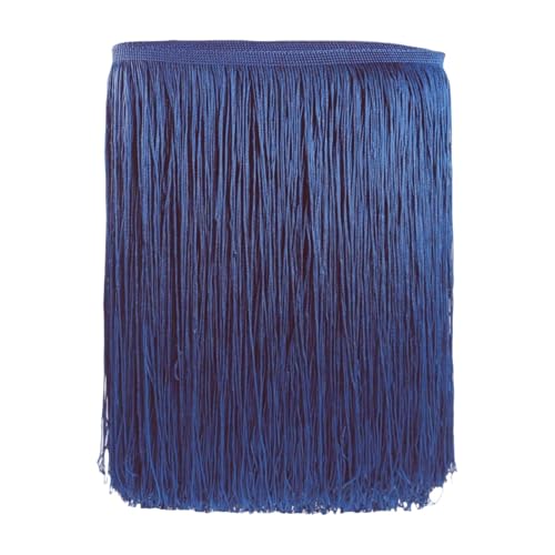 10 Meter Länge 12 Zoll Breite Fransen Trim Quaste Schnittfranse Fransen für Lateinisches Tanzkleid, Bühnenkleidung, Apparel und Lampenschirm Dekoration (Marineblau) von Kehuadiy