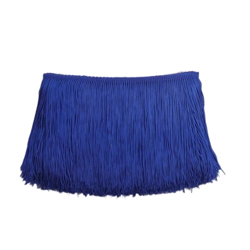 10 Meter Länge 6 Zoll Breite Fransen Trim Quaste Schnittfranse Fransen für Lateinisches Tanzkleid, Bühnenkleidung, Apparel und Lampenschirm Dekoration (Blau) von Kehuadiy
