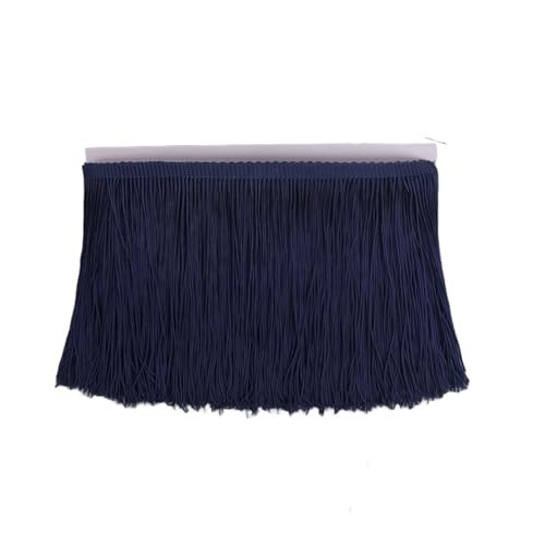 10 Meter Länge 6 Zoll Breite Fransen Trim Quaste Schnittfranse Fransen für Lateinisches Tanzkleid, Bühnenkleidung, Apparel und Lampenschirm Dekoration (Marineblau) von Kehuadiy