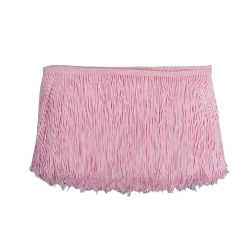 10 Meter Länge 6 Zoll Breite Fransen Trim Quaste Schnittfranse Fransen für Lateinisches Tanzkleid, Bühnenkleidung, Apparel und Lampenschirm Dekoration (Rosa) von Kehuadiy