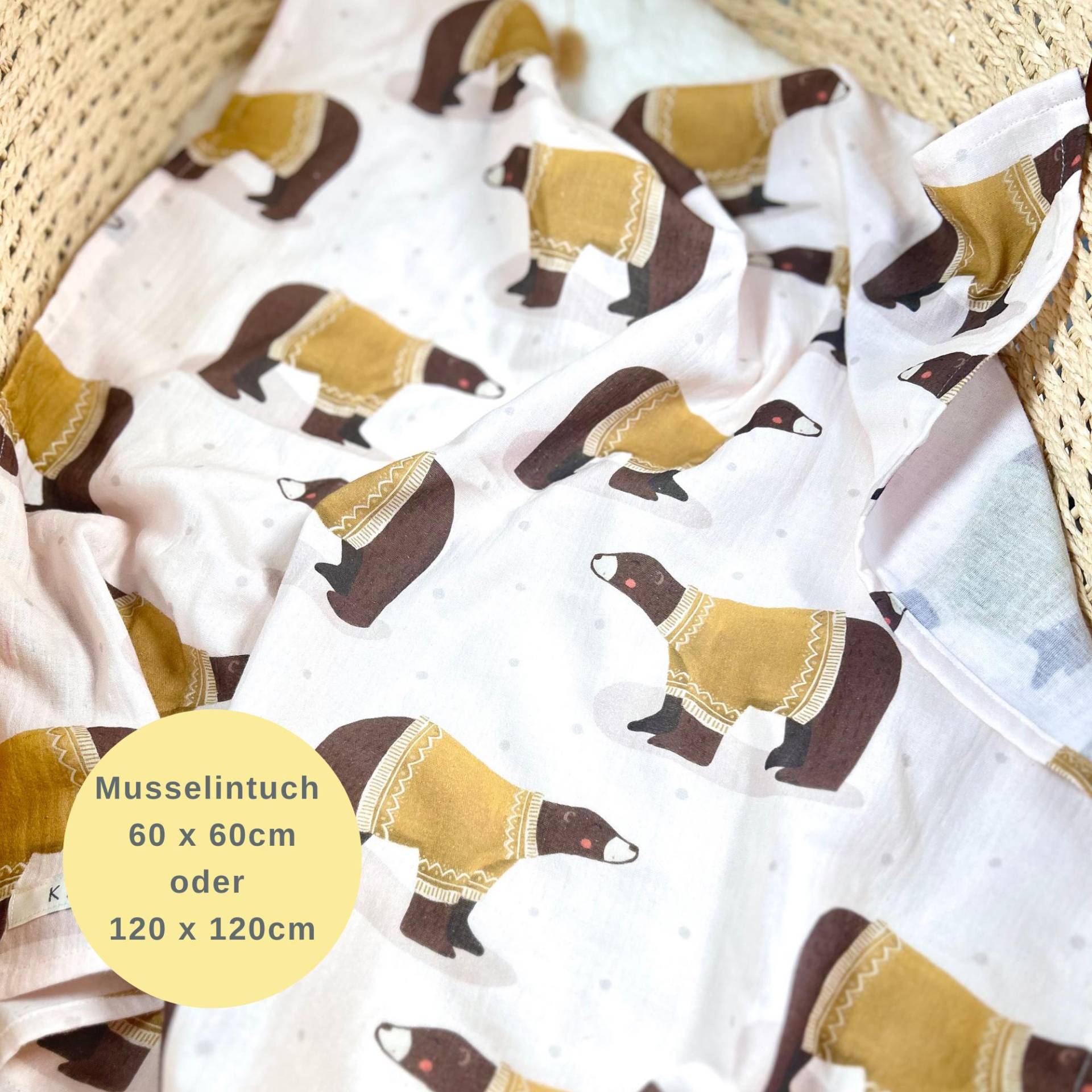 Musselintuch Baby - Geschenk Zur Geburt Spucktuch Personalisiert Mulltuch Bären Teddybär Musselintuch Baby - Geschenk Zur Geburt Spucktuch Personalisiert Mulltuch Bären Teddybär von Kejki