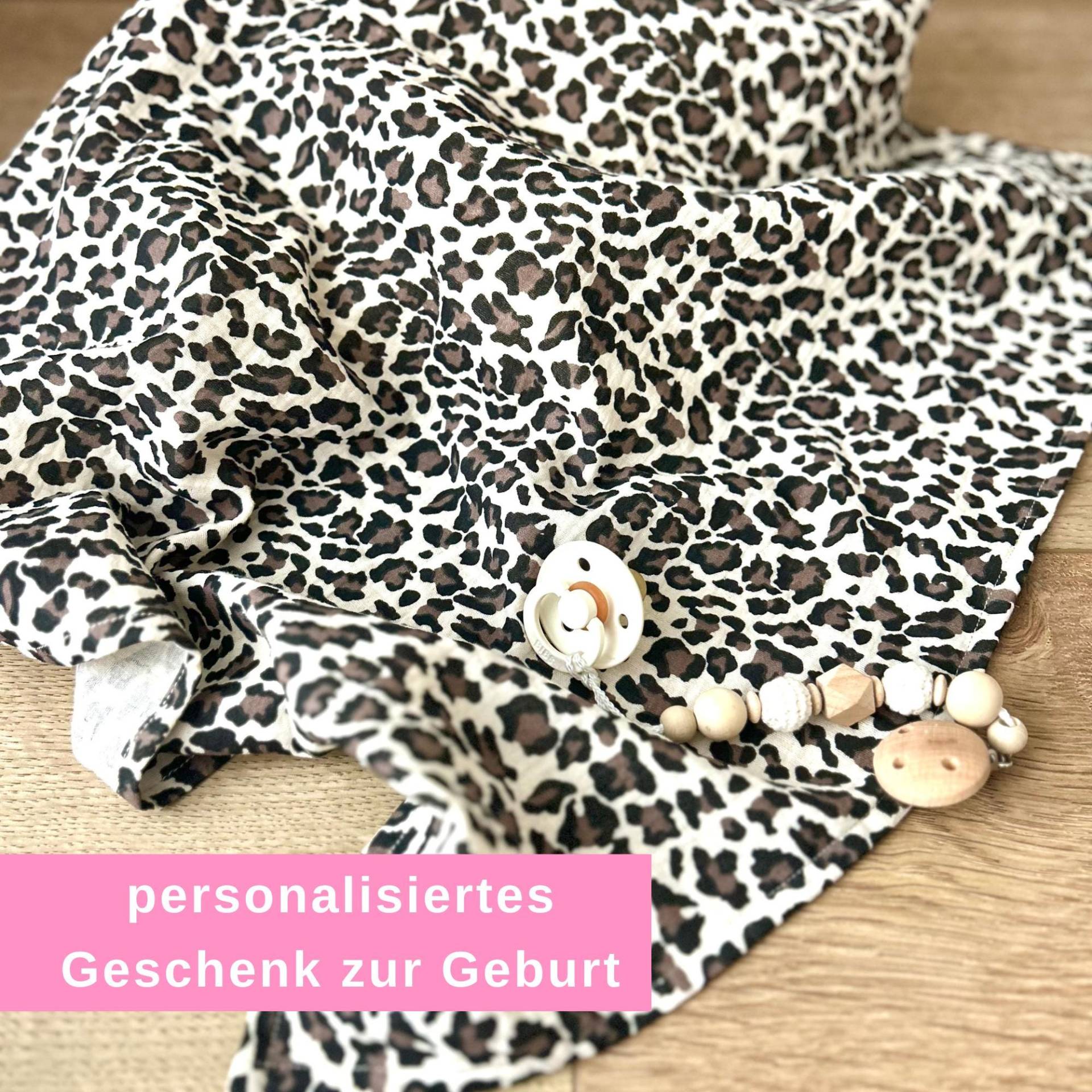 Musselintuch Baby - Geschenk Zur Geburt Spucktuch Personalisiert Mulltuch Leo Animal Print Musselintuch Baby - Geschenk Zur Geburt Spucktuch Personalisiert Mulltuch Leo Animal Print von Kejki