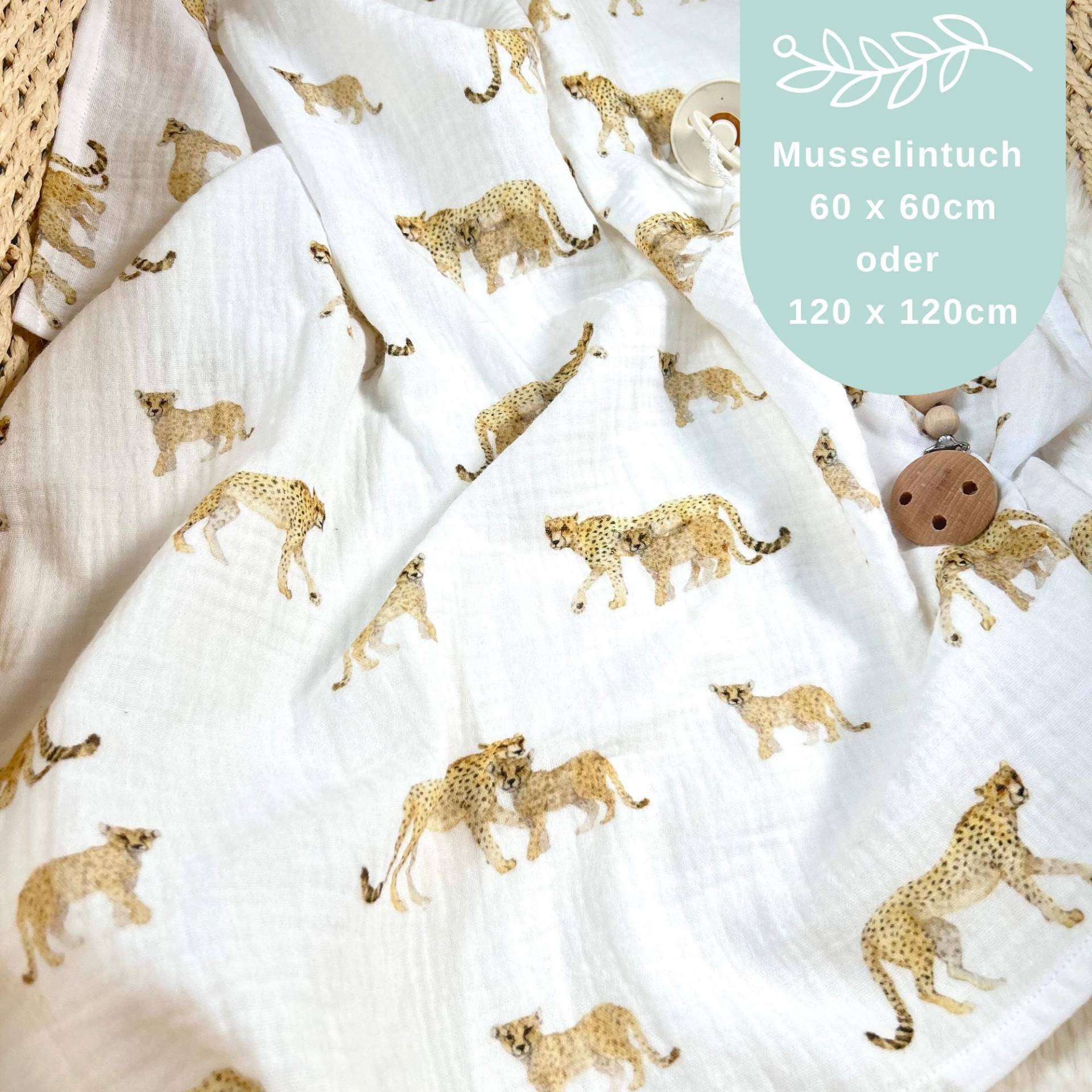 Musselintuch Baby - Geschenk Zur Geburt Spucktuch Personalisiert Mulltuch Leopard Afrika- Gepard Safari Musselintuch Baby - Geschenk Zur Geburt Spucktuch Personalisiert Mulltuch Leopard Afrika- Gepard Safari von Kejki