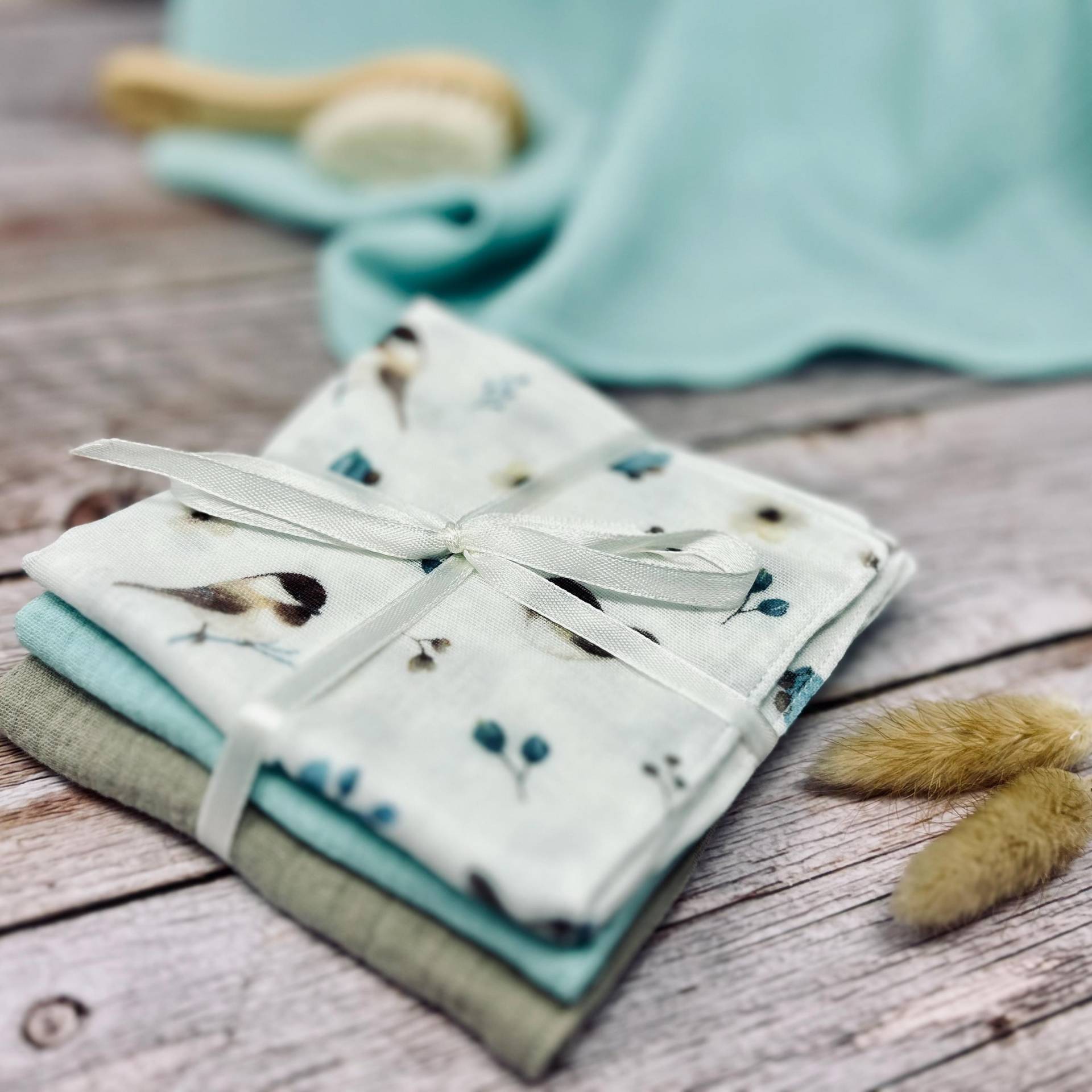 Waschlappen Musselintuch Baby - Geschenk Zur Geburt Lätzchen Musselin- Mulltuch Vögel Tiere Blau Waschlappen Musselintuch Baby - Geschenk Zur Geburt Lätzchen Musselin- Mulltuch Vögel Tiere Blau von Kejki
