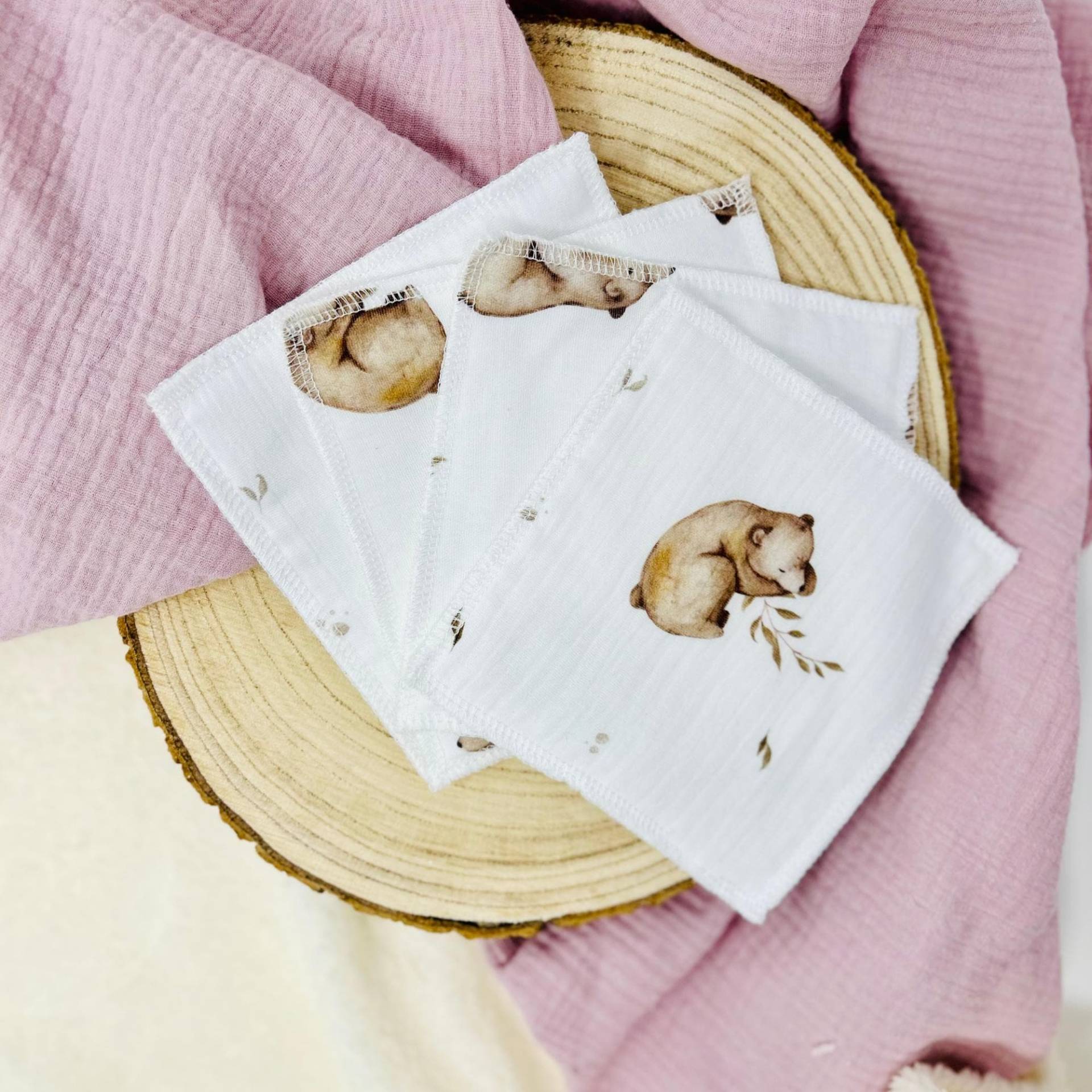 Waschlappen Set - Feuchttücher Musselin Frottee Baby Geschenk Zur Geburt Oder Babyparty- Bär Teddybär -Braun Waschlappen Set - Feuchttücher Musselin Frottee Baby Geschenk Zur Geburt Oder Babyparty- Bär Teddybär -Braun von Kejki