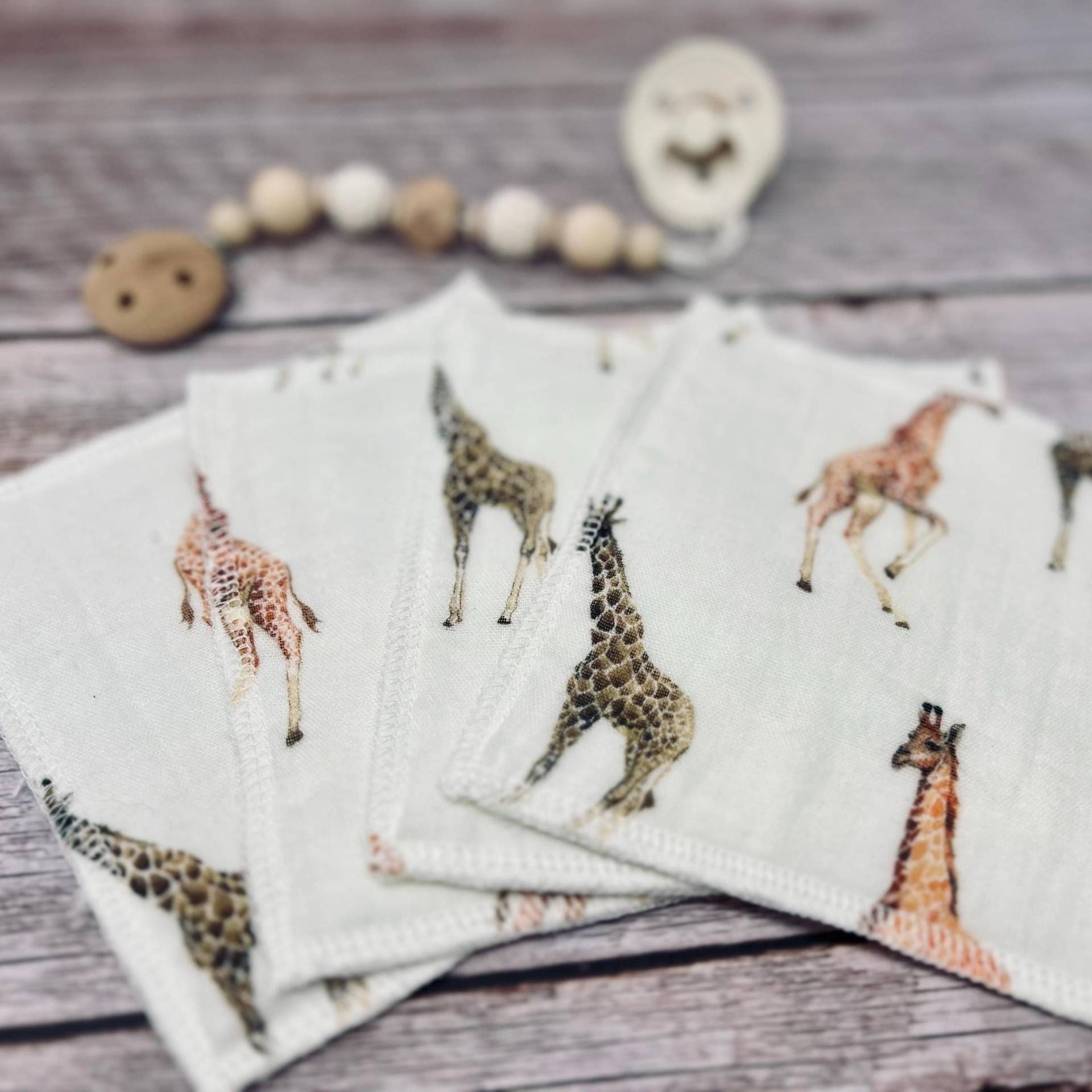 Waschlappen Set - Feuchttücher Musselin Frottee Baby Geschenk Zur Geburt Oder Babyparty Giraffe Tiere Safari Waschlappen Set - Feuchttücher Musselin Frottee Baby Geschenk Zur Geburt Oder Babyparty Giraffe Tiere Safari von Kejki