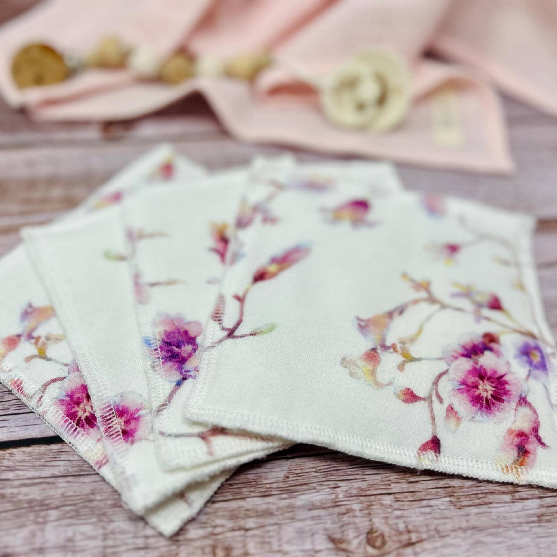 Waschlappen Set - Feuchttücher Musselin Frottee Baby Geschenk Zur Geburt Oder Babyparty- Kirschblüte Zweige Blume Blüte Waschlappen Set - Feuchttücher Musselin Frottee Baby Geschenk Zur Geburt Oder Babyparty- Kirschblüte Zweige Blume Blüte von Kejki