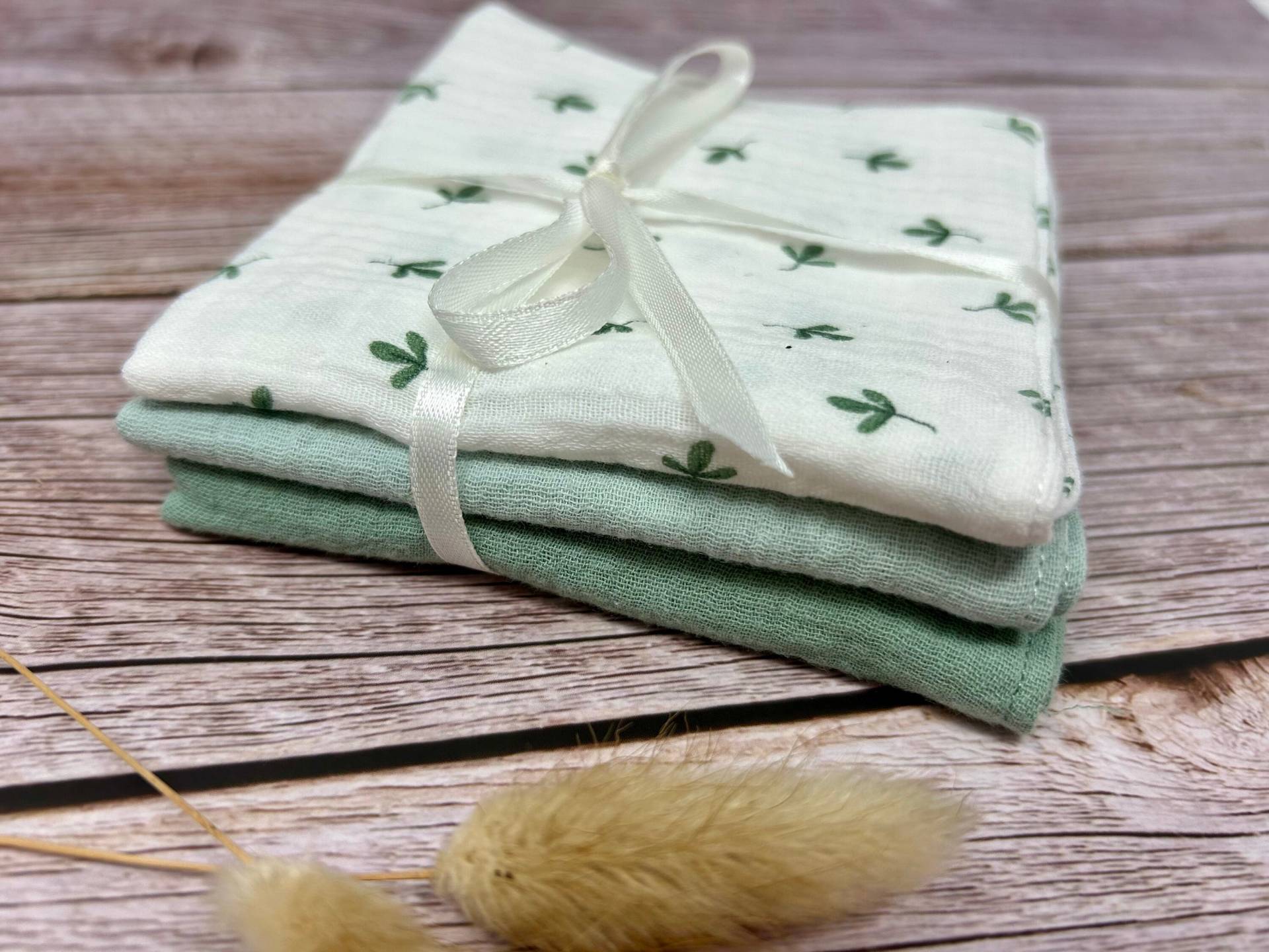 Waschlappen Set - Musselin Baby Geschenk Zur Geburt Blätter Waschlappen Set - Musselin Baby Geschenk Zur Geburt Blätter von Kejki