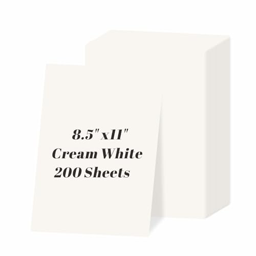 200 Blatt cremefarbener Karton, 21,6 x 27,9 cm, 29,5 kg/180 g/m², elfenbeinfarbenes Druckerpapier für DIY-Karten, Einladungen, Bürodruck, Zertifikate, Speisekarten (Großpackung) von Keketer