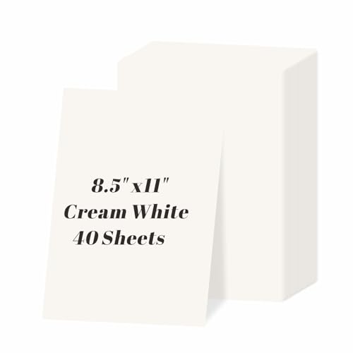40 Blatt cremefarbener Karton, 21,6 x 27,9 cm, 38,6 kg/230 g/m², elfenbeinfarbenes Druckerpapier für DIY-Karten, Einladungen, Geschenkanhänger, Bürodruck, Zertifikate, Menüs 40 Blatt cremefarbener Karton, 21,6 x 27,9 cm, 38,6 kg/230 g/m², elfenbeinfarbenes Druckerpapier für DIY-Karten, Einladungen, Geschenkanhänger, Bürodruck, Zertifikate, Menüs von Keketer