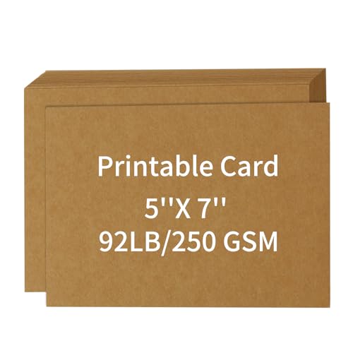 50 Stück Kraftkartonpapier, 12,7 x 17,8 cm, dicke Karteikarte für Drucker, 41,7 kg/250 g/m², schwere Blanko-Karte, Postkarten, Hochzeitseinladungen, Bastelarbeiten, Grußkartenherstellung 50 Stück Kraftkartonpapier, 12,7 x 17,8 cm, dicke Karteikarte für Drucker, 41,7 kg/250 g/m², schwere Blanko-Karte, Postkarten, Hochzeitseinladungen, Bastelarbeiten, Grußkartenherstellung von Keketer