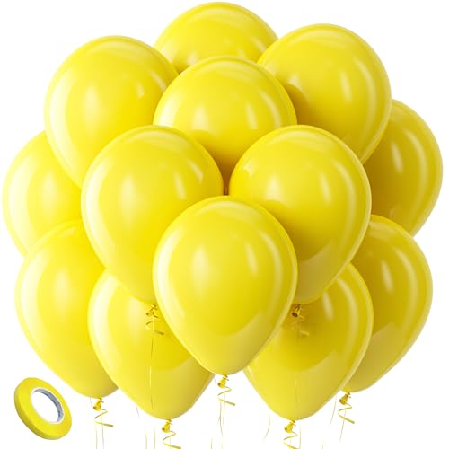 Luftballons Gelb Gelbe Ballons Geburtstag - Kelfara 100 Stück 12 Zoll Gelbe Luftballons Helium Latex Partyballon Deko für Kinder Geburtstagsdeko Hochzeit Taufe Babyparty Deko von Kelfara