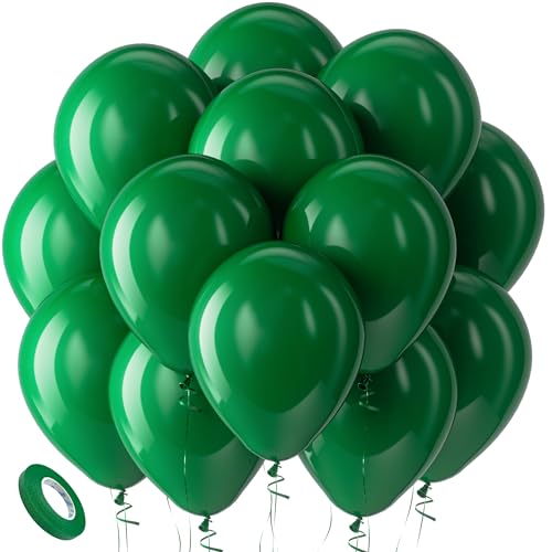 Luftballons Grün Grüne Ballons Dunkelgrüne - Kelfara 100 Stück 12 Zoll Dunkelgrüne Luftballons Matt Grüne Ballons Helium Partyballon Deko für Geburtstag Hochzeit Babyparty Taufe Luftballon Girlande von Kelfara