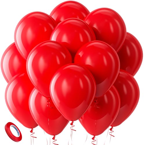 Luftballons Rot Rote Ballons Geburtstag - Kelfara 100 Stück 12 Zoll Rote Luftballons Set Helium Latex Partyballon Deko für Hochzeit Verlobungspartys Geburtstagsdeko Valentinstag von Kelfara