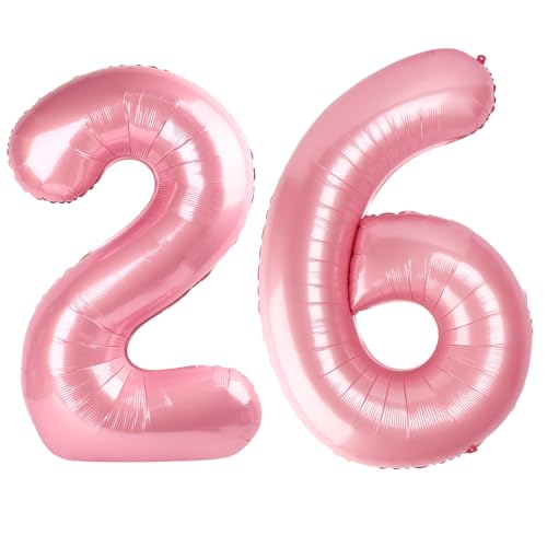 101,6 cm Perlglanz-Rosa Ballon Zahl 26 Ballon Zahl 26 Ballon 101,6 cm 26. Geburtstag Party Dekorationen für Jungen oder Mädchen Riesiges Mylar Jubiläum Party Supplies 101,6 cm Perlglanz-Rosa Ballon Zahl 26 Ballon Zahl 26 Ballon 101,6 cm 26. Geburtstag Party Dekorationen für Jungen oder Mädchen Riesiges Mylar Jubiläum Party Supplies von Kelfuoya