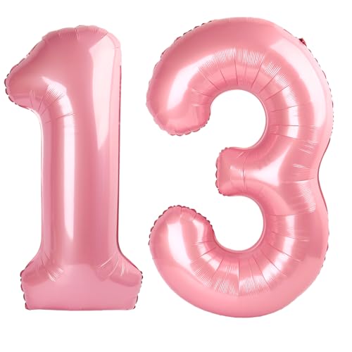 101,6 cm Perlglanz-Rosa Zahl 13 Ballon Zahl 13 Ballon 101,6 cm 13. Geburtstag Party Dekorationen für Jungen oder Mädchen Riesiges Mylar Jubiläum Party Supplies 101,6 cm Perlglanz-Rosa Zahl 13 Ballon Zahl 13 Ballon 101,6 cm 13. Geburtstag Party Dekorationen für Jungen oder Mädchen Riesiges Mylar Jubiläum Party Supplies von Kelfuoya