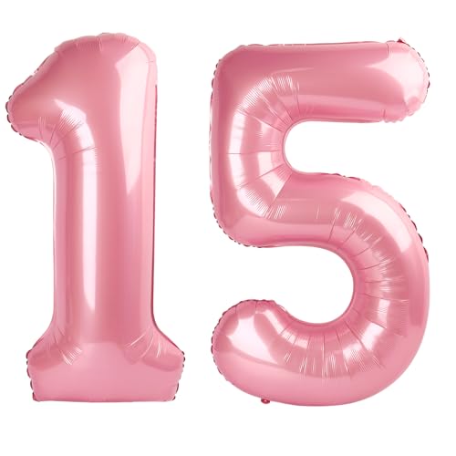 101,6 cm Perlglanz-Rosa Zahl 15 Ballon Zahl 15 Ballon 101,6 cm 15. Geburtstag Party Dekorationen für Jungen oder Mädchen Riesiges Mylar Jubiläum Party Supplies 101,6 cm Perlglanz-Rosa Zahl 15 Ballon Zahl 15 Ballon 101,6 cm 15. Geburtstag Party Dekorationen für Jungen oder Mädchen Riesiges Mylar Jubiläum Party Supplies von Kelfuoya