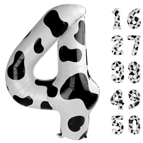 101,6 cm große 4 Luftballonzahlen Kuhdruck große Folienballons Riesen Helium Happy 14th 24th Birthday Party Dekorationen für Mann und Frau Riesige Mylar Jubiläum Party Supplies von Kelfuoya
