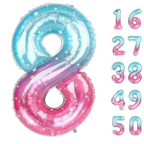 101,6 cm große Sternenfolienballons zum 8. 18. 28. Geburtstag, Sternenziffer, 8 Luftballons für Männer und Frauen, 80. Jahrestag, Party-Dekorationen 101,6 cm große Sternenfolienballons zum 8. 18. 28. Geburtstag, Sternenziffer, 8 Luftballons für Männer und Frauen, 80. Jahrestag, Party-Dekorationen von Kelfuoya
