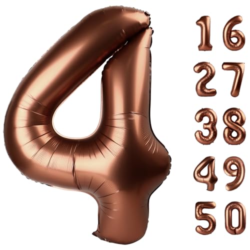 101,6 cm große dunkelbraune 4 Ballonzahlen Schokolade große Folienzahlen Luftballons Riesen Helium Happy 14th 24th Birthday Party Dekorationen für Mann und Frau Riesige Mylar Jubiläum Party Supplies von Kelfuoya