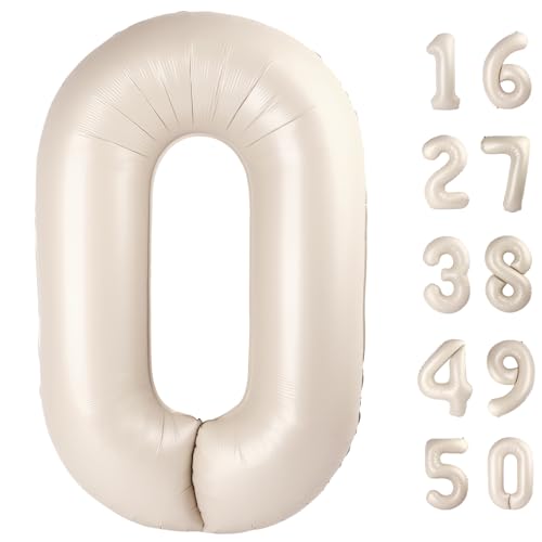 101,6 cm großer, milchweißer Ballon mit Zahl 0, Jumbo-Mylar-Folie, Heliumballon für 10, 20, 30, 40, 50, 60, 70, 80, 90, 100, 2025, Geburtstag, digitale Luftballons für Geburtstagsparty, Hochzeitstag 101,6 cm großer, milchweißer Ballon mit Zahl 0, Jumbo-Mylar-Folie, Heliumballon für 10, 20, 30, 40, 50, 60, 70, 80, 90, 100, 2025, Geburtstag, digitale Luftballons für Geburtstagsparty, Hochzeitstag von Kelfuoya