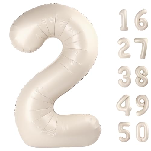 101,6 cm großer, milchweißer Luftballon mit Zahl 2, Folienballons mit Zahl 2, Folienballons für 12. Geburtstag, Party, Jahrestag, Events, Hochzeitstag, Party-Dekorationen 101,6 cm großer, milchweißer Luftballon mit Zahl 2, Folienballons mit Zahl 2, Folienballons für 12. Geburtstag, Party, Jahrestag, Events, Hochzeitstag, Party-Dekorationen von Kelfuoya
