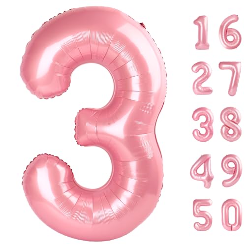 101,6 cm großer, perlmuttrosa Luftballon Zahl 3, Zahlenballons, große Jumbo-Zahlenballons mit Zahl 3, Folienballons für 13. Geburtstag, Party, Jahrestag, Veranstaltungen, Hochzeitstag 101,6 cm großer, perlmuttrosa Luftballon Zahl 3, Zahlenballons, große Jumbo-Zahlenballons mit Zahl 3, Folienballons für 13. Geburtstag, Party, Jahrestag, Veranstaltungen, Hochzeitstag von Kelfuoya