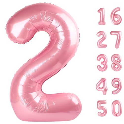 101,6 cm großer, perlmuttrosa Luftballon mit Zahl 2, Zahlenballons, große Jumbo-Zahlen-2-Folie, Mylar-Ballons für 12. Geburtstag, Party, Jahrestag, Veranstaltungen, Hochzeitstag, Party-Dekorationen 101,6 cm großer, perlmuttrosa Luftballon mit Zahl 2, Zahlenballons, große Jumbo-Zahlen-2-Folie, Mylar-Ballons für 12. Geburtstag, Party, Jahrestag, Veranstaltungen, Hochzeitstag, Party-Dekorationen von Kelfuoya