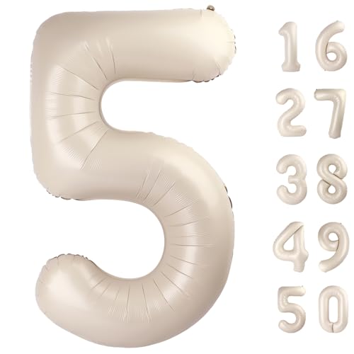 101,6 cm großer Ballon in Milchweiß, Zahl 5, Jumbo-Mylar-Folie, Heliumballon für 15, 25, 35, 50, Big Giant Jumbo Riesige Folien-Mylar-Luftballons, 55. 65. Geburtstag, Luftballons, Männer, Frauen 101,6 cm großer Ballon in Milchweiß, Zahl 5, Jumbo-Mylar-Folie, Heliumballon für 15, 25, 35, 50, Big Giant Jumbo Riesige Folien-Mylar-Luftballons, 55. 65. Geburtstag, Luftballons, Männer, Frauen von Kelfuoya