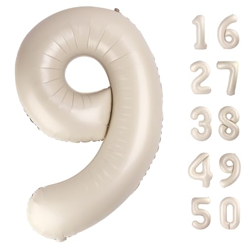 101,6 cm großer Ballon mit Zahl 9, Jumbo-Mylar-Folie, Heliumballon für 9, 19., 29., 39., 90., 99. Geburtstag, Party, Dekoration für Geburtstagsparty, Hochzeitstag, Party-Dekoration 101,6 cm großer Ballon mit Zahl 9, Jumbo-Mylar-Folie, Heliumballon für 9, 19., 29., 39., 90., 99. Geburtstag, Party, Dekoration für Geburtstagsparty, Hochzeitstag, Party-Dekoration von Kelfuoya