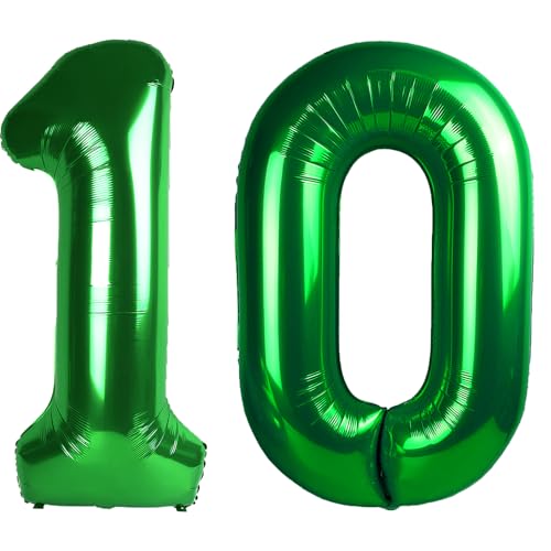 101,6 cm großer digitaler Ballon mit Zahl 10, Jumbo-Mylar-Folie, Heliumballon für 10 Luftballons für Geburtstagsparty, Hochzeitstag, Party-Dekorationen von Kelfuoya