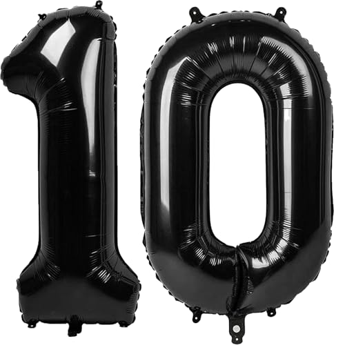 101,6 cm großer digitaler Ballon mit Zahl 10, Jumbo-Mylar-Folie, Heliumballon für 10 Luftballons für Geburtstagsparty, Hochzeitstag, Party-Dekorationen von Kelfuoya